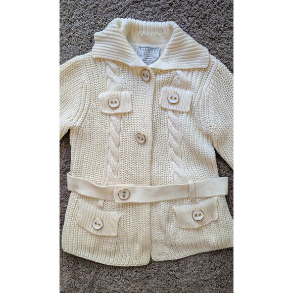 Vtg Crochet Cardigan XS Light Academia Preppy Cable Knit Cottagecore Pima Fairy - Picture 4 of 11